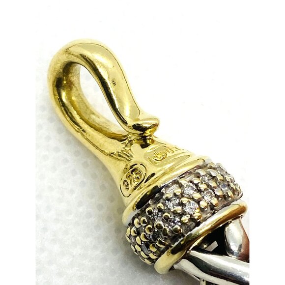 David Yurman Sterling Silver 925 18K 750 Diamond Wheat Necklace 98 Grams! - Picture 2 of 11